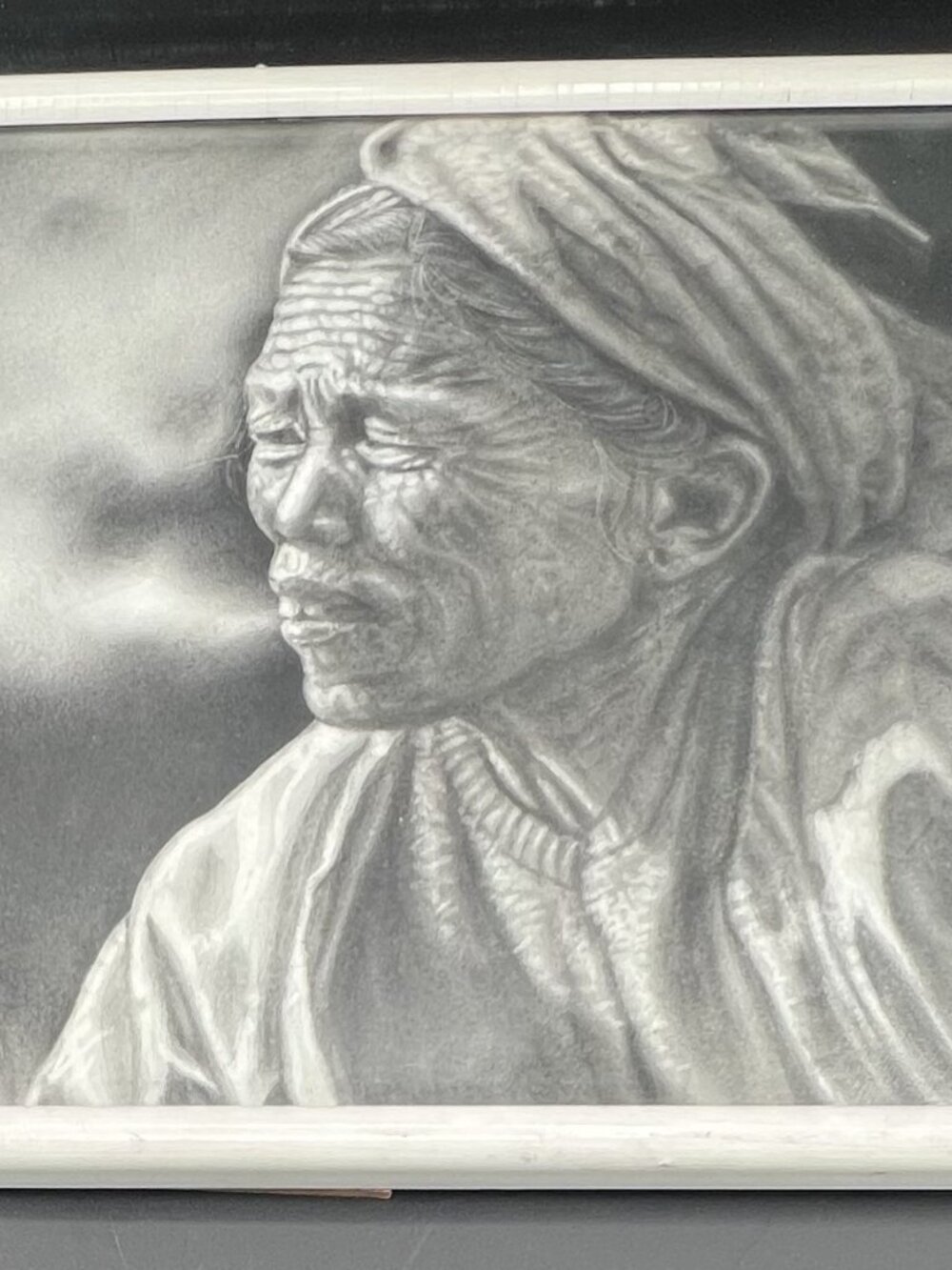 Original Burmese Charcoal Drawing by Thein Soe (2001)